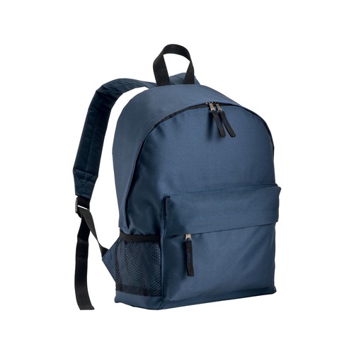 600D polyester 3-pocket backpack (one mesh side pocket). Adjustable shoulder straps 600D polyester 3-pocket backpack (one mesh side pocket). Adjustable shoulder straps