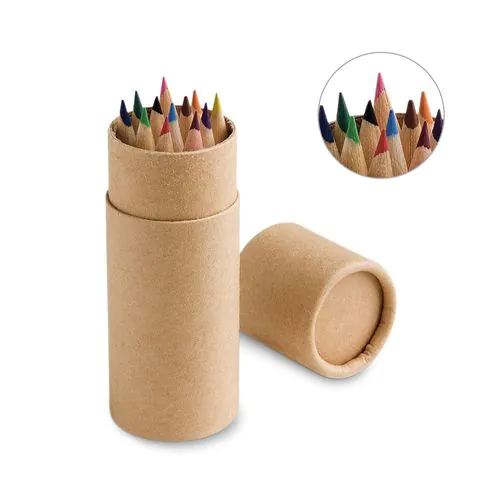 CYLINDER. Pencil box with 12 coloured pencils CYLINDER. Pencil box with 12 coloured pencils
