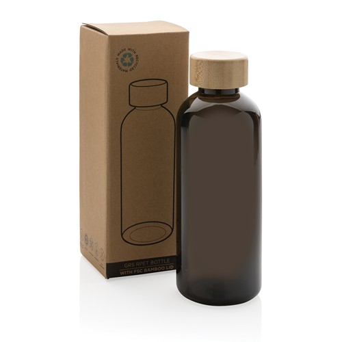 Bouteille 600ml en rPET RCS avec couvercle en bambou Bouteille 600ml en rPET RCS avec couvercle en bambou