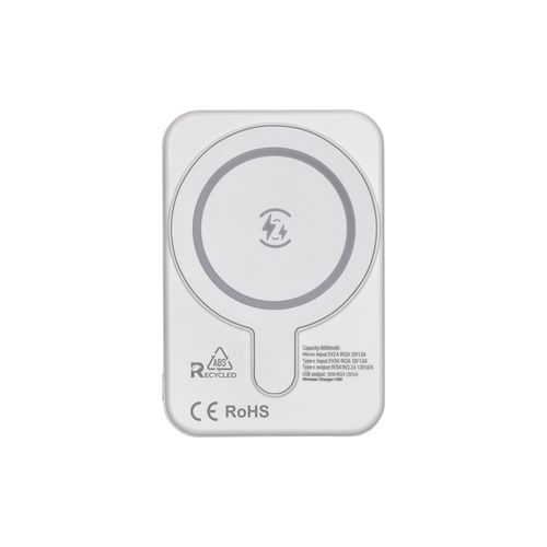 Banco de energía magnético R-ABS 5000 mAh, salida inalámbrica de 15W