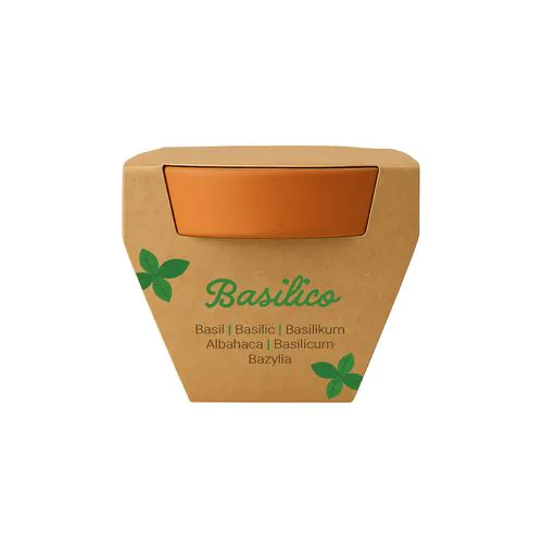 Maceta de terracota natural con turba y cápsula biodegradable con semillas Maceta de terracota natural con turba y cápsula biodegradable con semillas