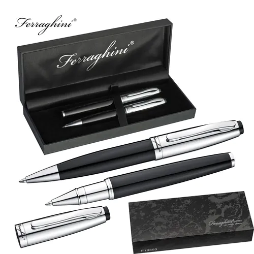 Ferraghini writing set with a ball pen and a rollerball pen Ferraghini writing set with a ball pen and a rollerball pen