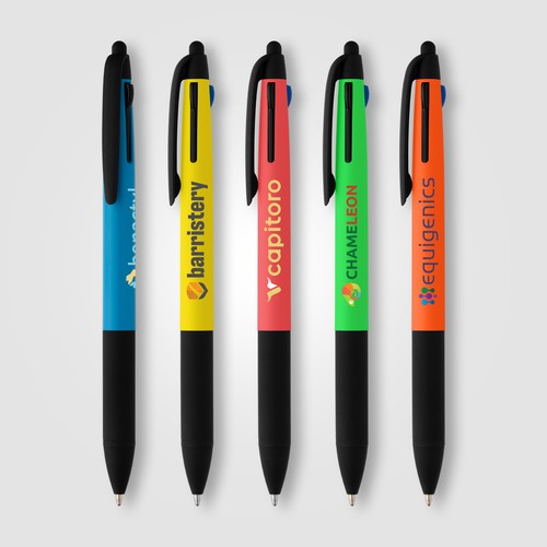 Malta Recycled Plastic 3-in-1 Stylus Neon Grip Multi-Ink Pen Malta Recycled Plastic 3-in-1 Stylus Neon Grip Multi-Ink Pen