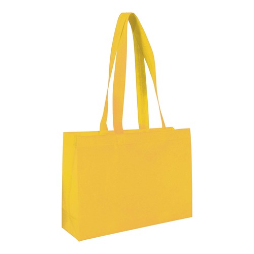 Shopper avec soufflet à la base en TNT 70gm2 thermosoudé, anses longues Shopper avec soufflet à la base en TNT 70gm2 thermosoudé, anses longues