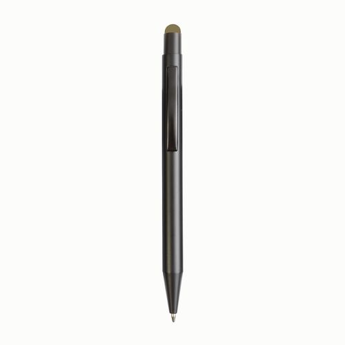 Aluminum push button ball pen with colored touch screen and laser engraved logo