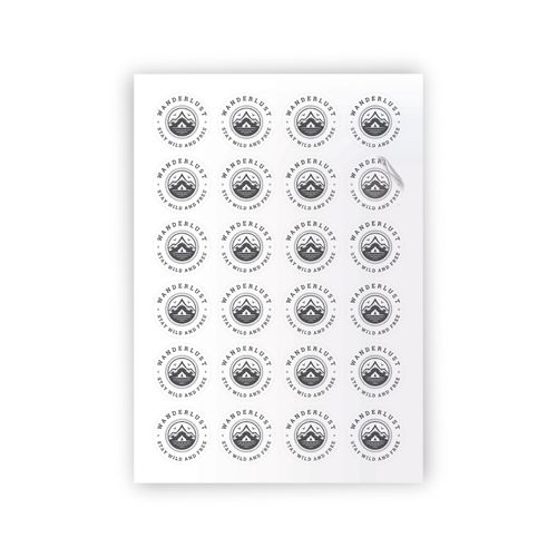 Sticker blanc en PLANCHE A4 (INT/EXT) Blanc 15 stickers intérieurs
