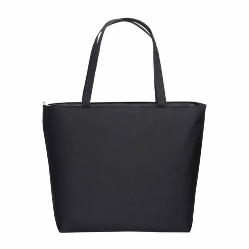 300D polyester beach bag  with long handles and zip closure
