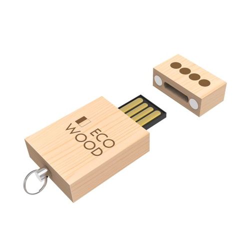 USB Stick Eco Wood (Brown, 16GB 2.0, Engraving frontside)