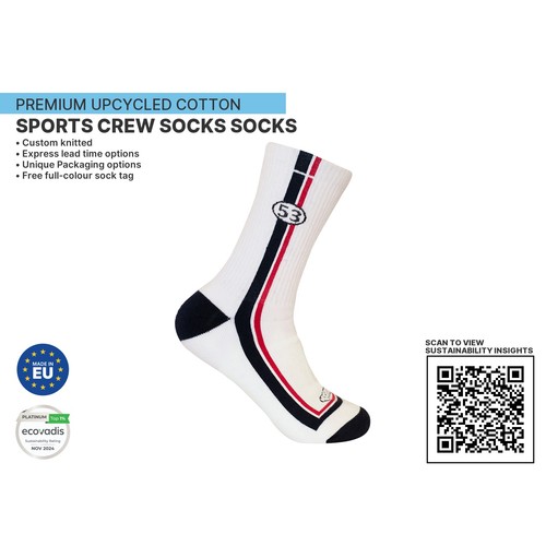 Premium UPCYCLED Sports Crew Socks by KINGLY Premium UPCYCLED Sports Crew Socks by KINGLY