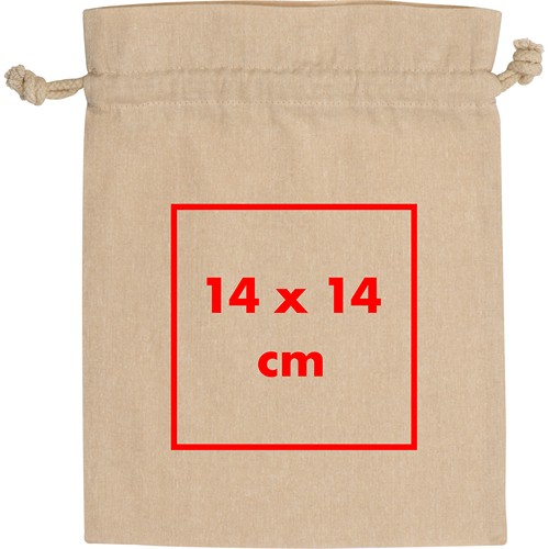 Medium drawstring bag made from recycled cotton