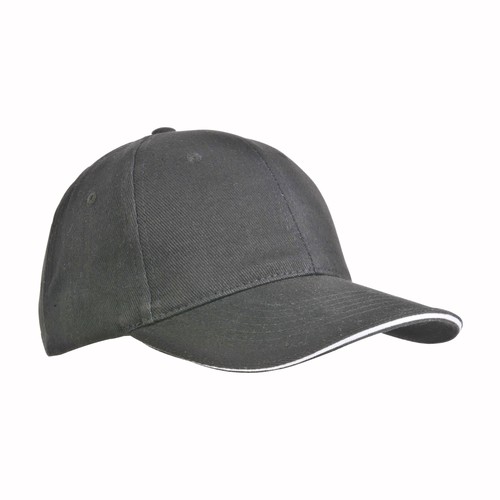 Casquette en coton épais, 6 panneaux avec visière sandwich, fermeture velcro Casquette en coton épais, 6 panneaux avec visière sandwich, fermeture velcro