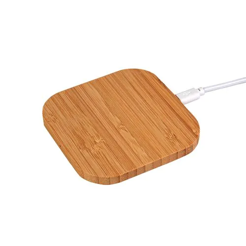 Base di ricarica wireless in Bamboo - Input 5V/2A , Output 5V/1A , Potenza di trasmissione