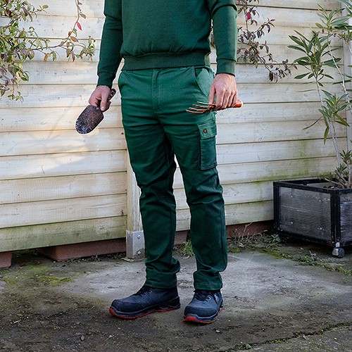 Stretch twill multi-pocket trousers STONE