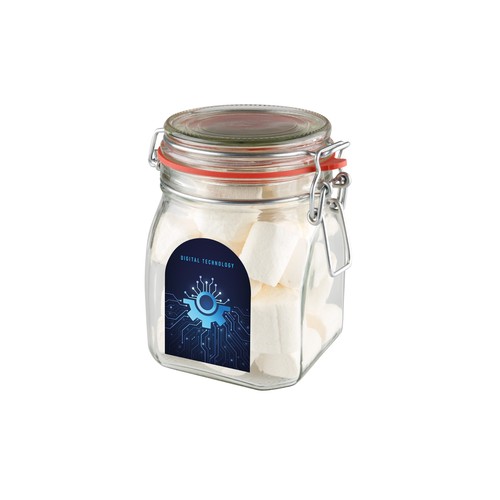 Weck jar 0,9 liters, filled with candy