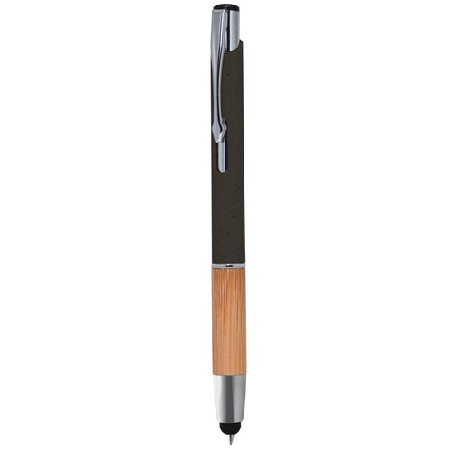 TOUCH SCREEN BALLPOINT PEN IN WHEAT STRAW+ABS, BAMBOO AND METAL