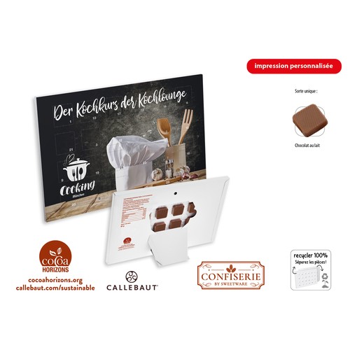 Table Countdown-/Eventcalendar, Callebaut Milk chocolate calendar