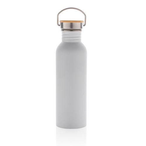 Bouteille en acier inoxydable avec couvercle en bambou Bouteille en acier inoxydable avec couvercle en bambou