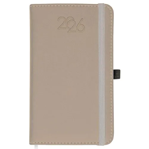 Agenda quotidien de poche 2026, couverture rigide en PU thermocollé avec piqûres Agenda quotidien de poche 2026, couverture rigide en PU thermocollé avec piqûres