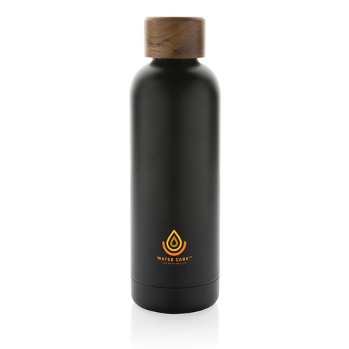 Wood RCS certified recycled stainless steel vacuum bottle Wood RCS certified recycled stainless steel vacuum bottle