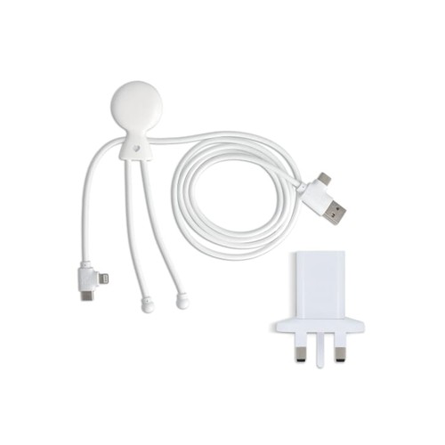 2090 - Xoopar Mr Bio Long Charging Cable + UK Plug Adapter