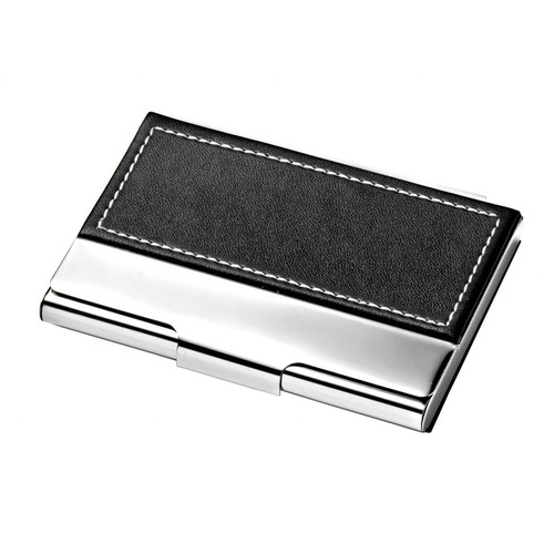 BUSINESS CARD CASE METAL - PU BLACK BUSINESS CARD CASE METAL - PU BLACK