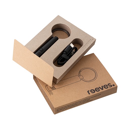 Key ring with rechargeable LED flashlight REEVES-PORTO LIGHT