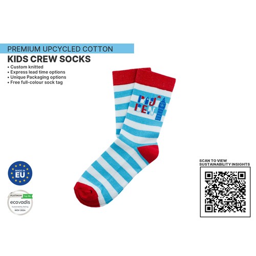 Premium UPCYCLED Kids Crew Socks by KINGLY Premium UPCYCLED Kids Crew Socks by KINGLY