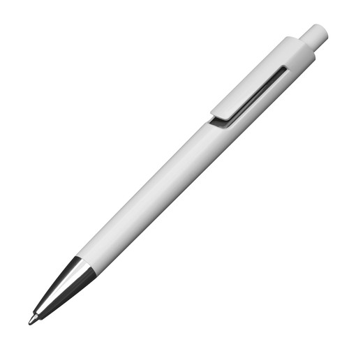 Balpen van wit kunststof met gekleurde applicaties Balpen van wit kunststof met gekleurde applicaties