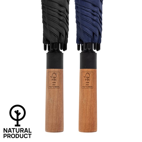 Ombrello automatico Tony 30" manico acacia rPET Aware™
