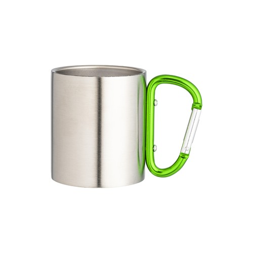 Vaso de acero con asa de mosquetón de aluminio, 200 ml Vaso de acero con asa de mosquetón de aluminio, 200 ml