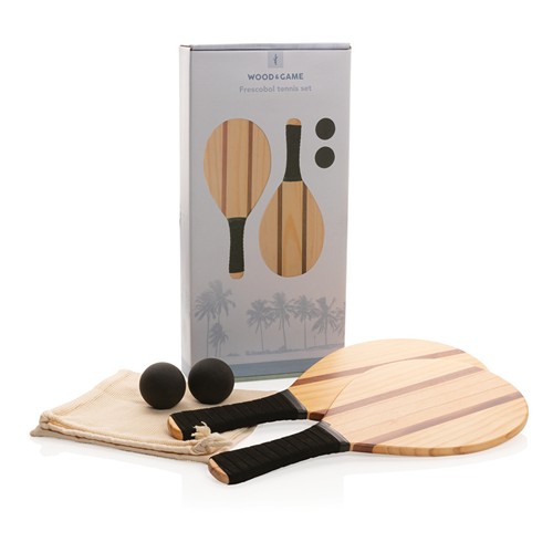Houten frescobol tennis set