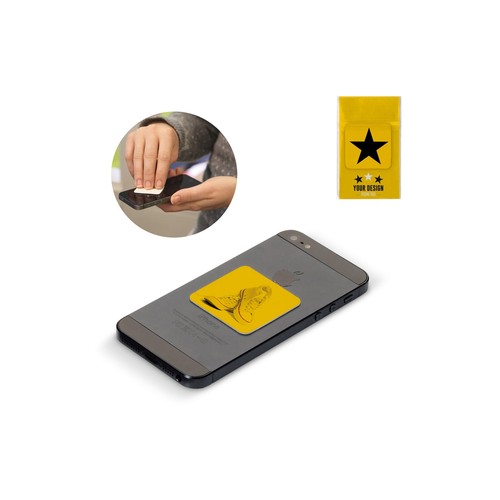 Lingette microfibre adhésive avec traitement anti-bactérien 35x35mm Lingette microfibre adhésive avec traitement anti-bactérien 35x35mm