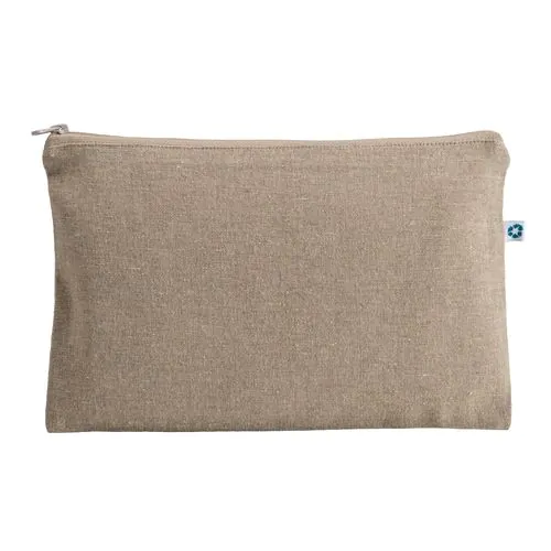 Beauty case en coton recyclé 150 g/m2, avec fermeture éclair