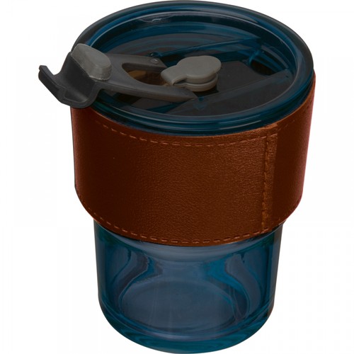 Coloured drinking glass with glass straw Coloured drinking glass with glass straw