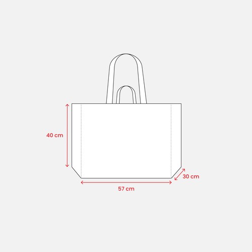 Shopper maxi in polipropilene riciclato con manici doppi a nastro (corti e lunghi) Shopper maxi in polipropilene riciclato con manici doppi a nastro (corti e lunghi)