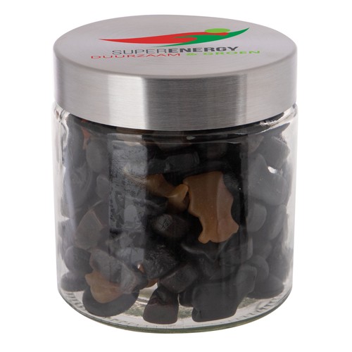 Bocal en verre de 0,9 litre, rempli de bonbons