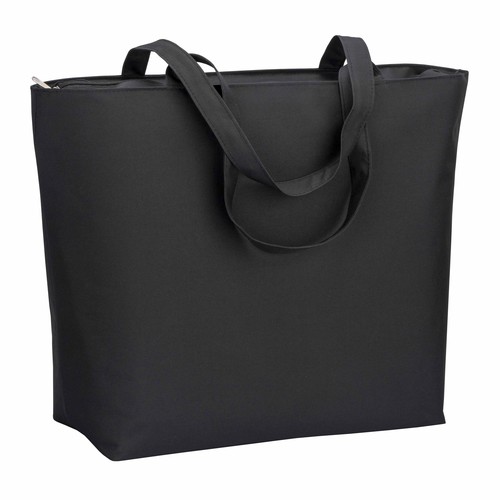 300D polyester beach bag with long handles and zip closure 300D polyester beach bag with long handles and zip closure