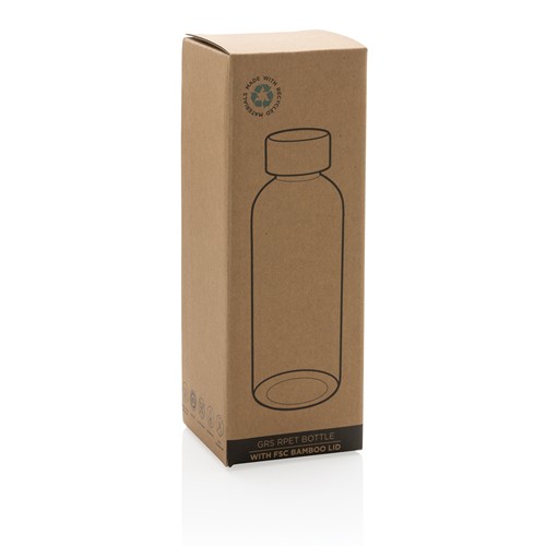 Bouteille 600ml en rPET RCS avec couvercle en bambou Bouteille 600ml en rPET RCS avec couvercle en bambou
