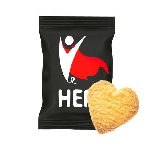 Butterheart flow-wrapped