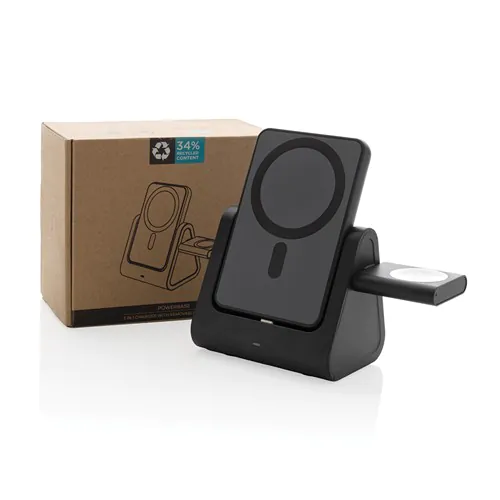 Chargeur 3 en 1 avec powerbank en plastique RCS Powerbase Chargeur 3 en 1 avec powerbank en plastique RCS Powerbase
