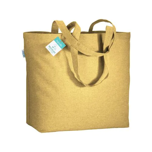 190 g/m2 recycled cotton shopping bag with long handles and gusset 190 g/m2 recycled cotton shopping bag with long handles and gusset