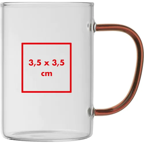 glass mug with coloured handle glass mug with coloured handle