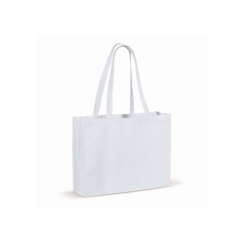 Borsa in cotone riciclato con soffietto 140g/m² 49x14x37cm Borsa in cotone riciclato con soffietto 140g/m² 49x14x37cm