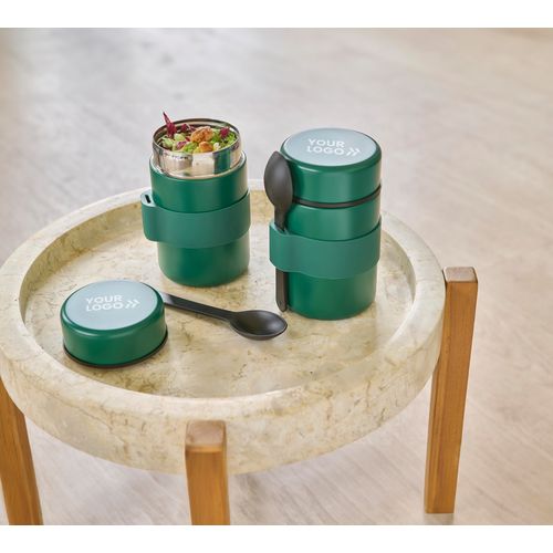 Vaso termo de acero inox. con cuchara Niko Vaso termo de acero inox. con cuchara Niko