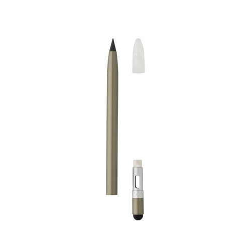Aluminium inkless pen with eraser
