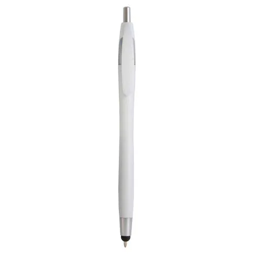 Plastic snap pen with touchscreen rubber tip Plastic snap pen with touchscreen rubber tip