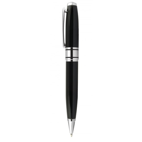 BALLPOINT PEN BLACK CHROMED SHINY