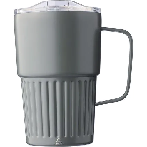 Recycled stainless steel double-walled travel mug (450 ml) Calo Recycled stainless steel double-walled travel mug (450 ml) Calo