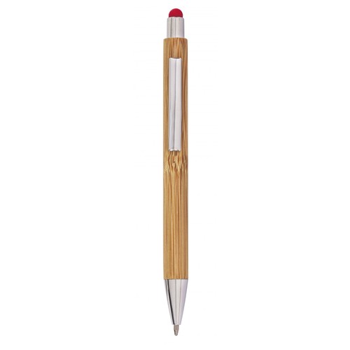 STYLO EN BAMBOO AVEC TOUCH ROUGE