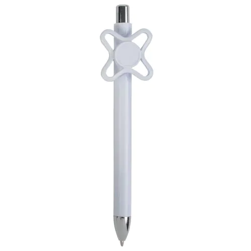 White plastic snap pen with coloured spinner. Centre of the spinner to be customised
